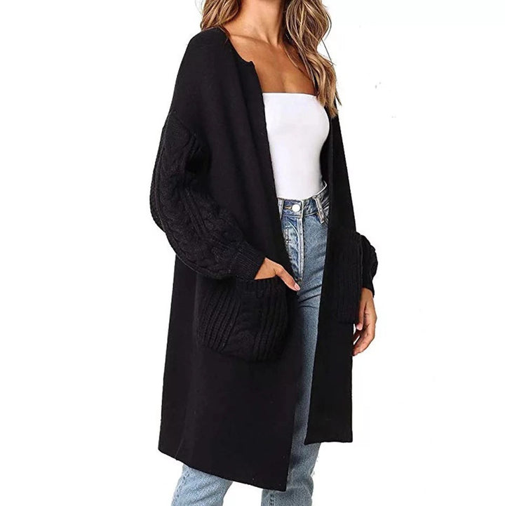 Damer Grovstickad Cardigan med påkostade fickor Eva Jonsson-Eva Jonsson
