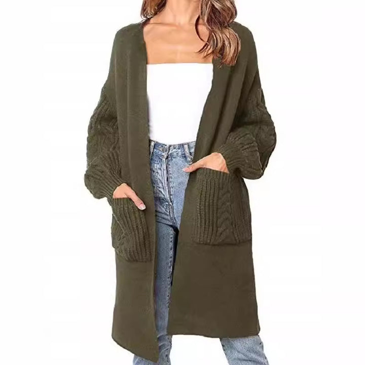 Damer Grovstickad Cardigan med påkostade fickor Eva Jonsson-Eva Jonsson