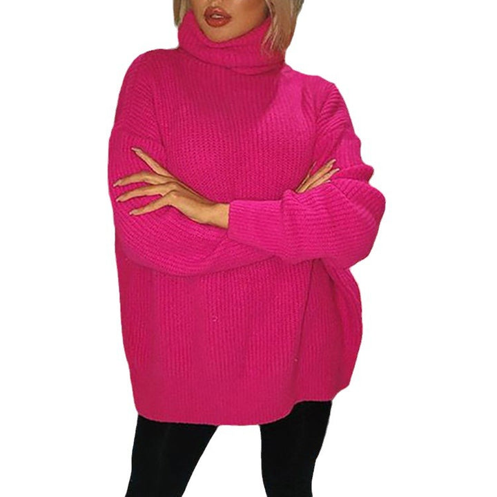 Damer Grovstickad Polo Tröja med oversize Passform Eva Jonsson-Eva Jonsson