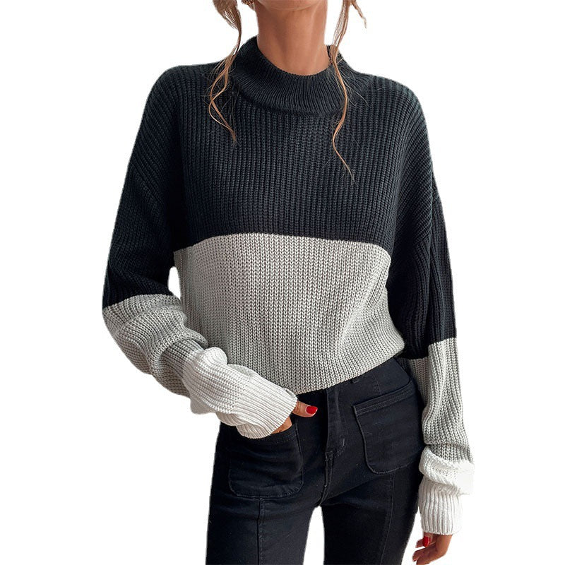 Damer Grovstickad Tröja med innovativt färgblockdesign Mirla-Eva Jonsson