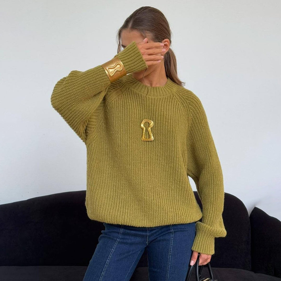Damer Grovstickad tröja med avslappnad passform och raglanärmar Mirla-Eva Jonsson