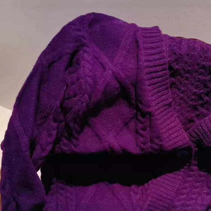 Damer Grovt stickad cardigan med dekorativa stjärnor Eva Jonsson-Eva Jonsson