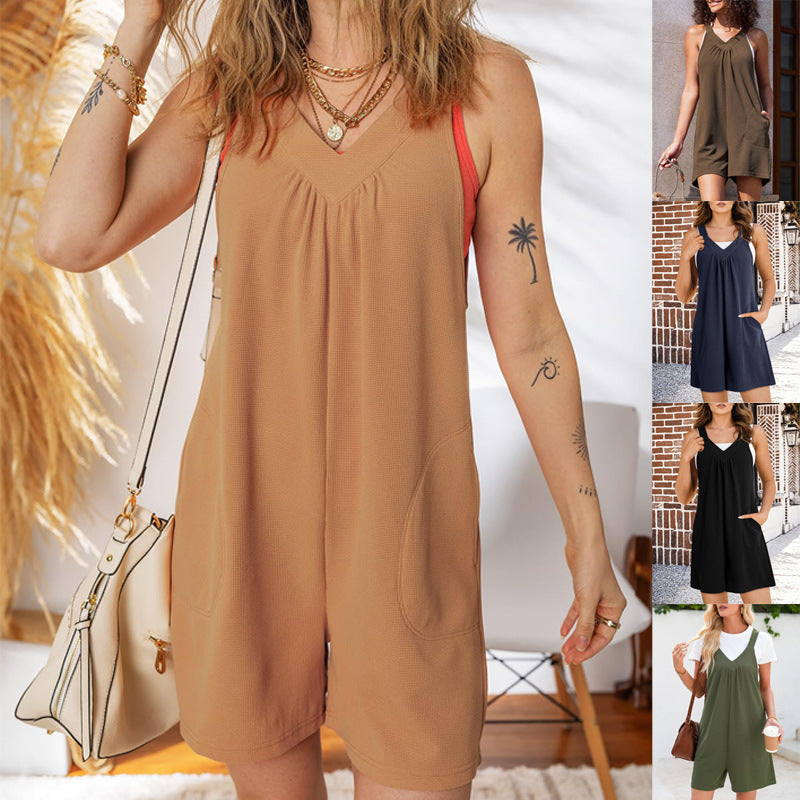 Damer Hel jumpsuit med djup V-ringning och praktiska fickor Eva Jonsson-Eva Jonsson