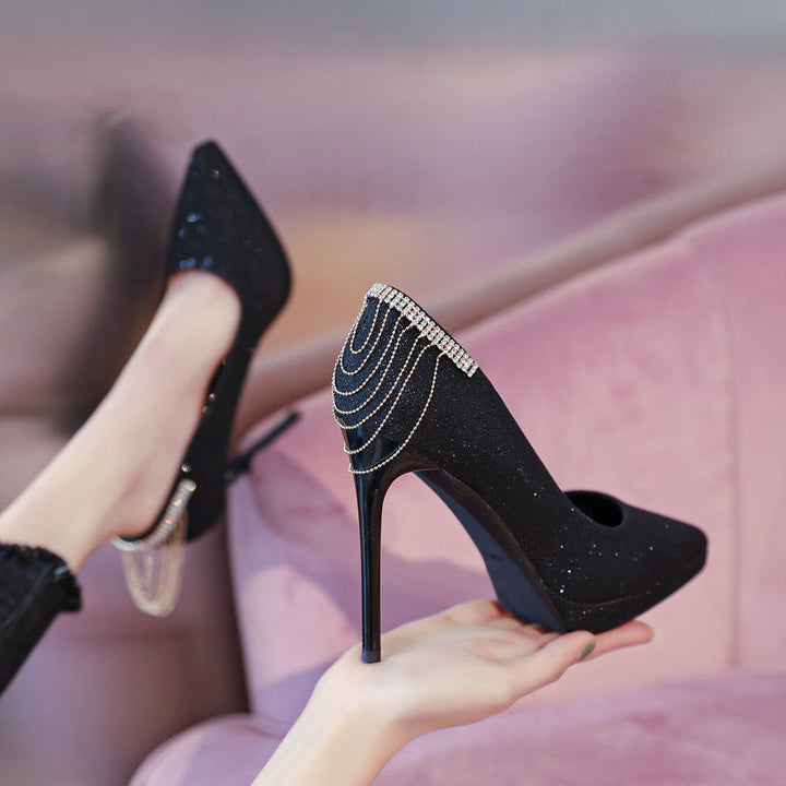 Damer High-Heel Pumps med Glittrande Strasst detaljer och Elegant Design Mirla-Eva Jonsson