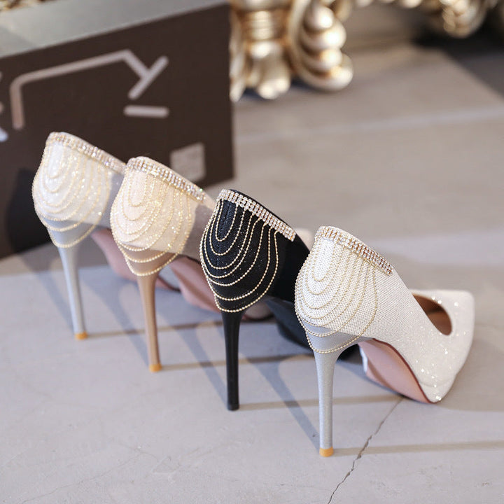 Damer High-Heel Pumps med Glittrande Strasst detaljer och Elegant Design Mirla-Eva Jonsson
