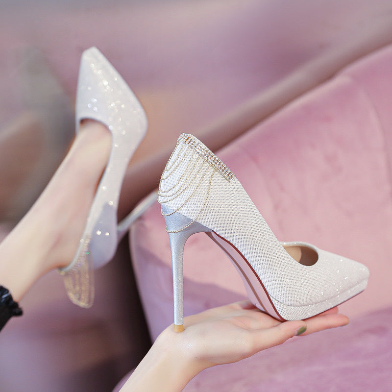Damer High-Heel Pumps med Glittrande Strasst detaljer och Elegant Design Mirla-Eva Jonsson