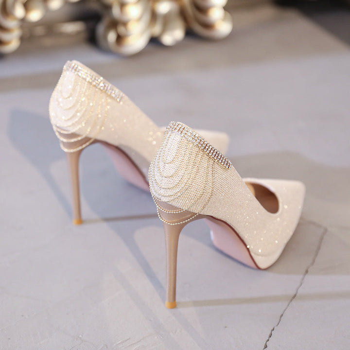Damer High-Heel Pumps med Glittrande Strasst detaljer och Elegant Design Mirla-Eva Jonsson