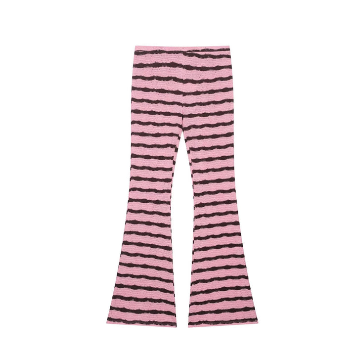 Damer High-Waist Flared Leggings med randigt mönster Mirla-Eva Jonsson