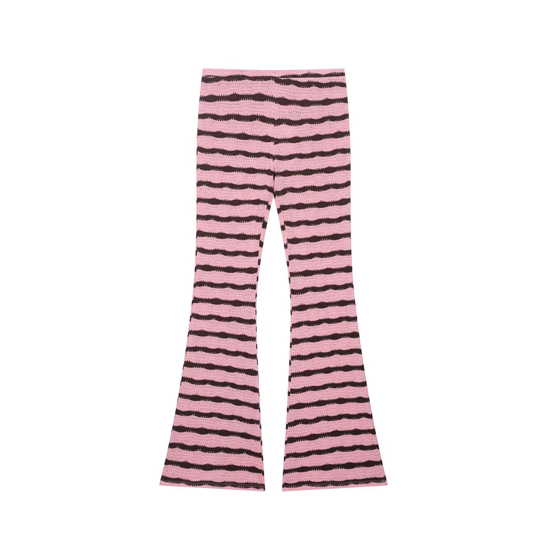 Damer High-Waist Flared Leggings med randigt mönster Mirla-Eva Jonsson