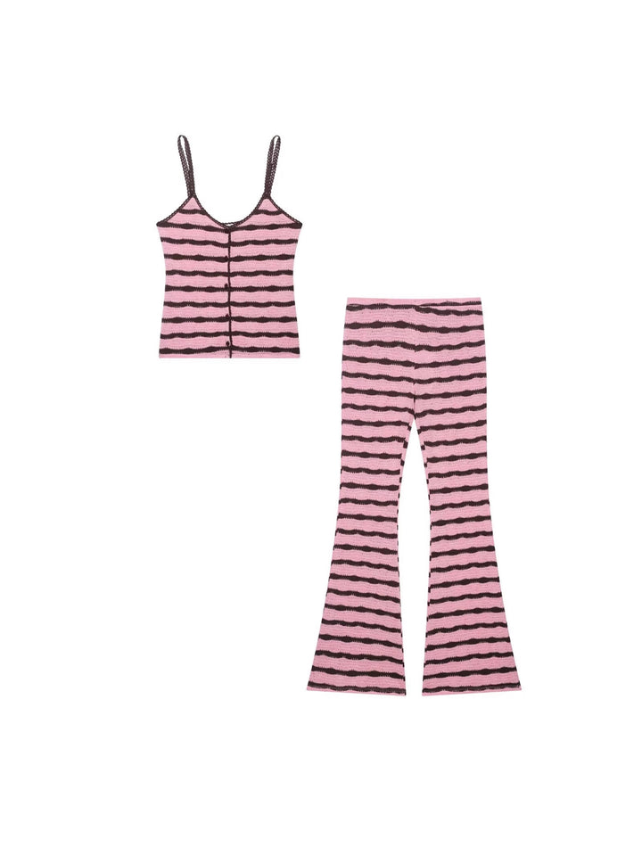 Damer High-Waist Flared Leggings med randigt mönster Mirla-Eva Jonsson