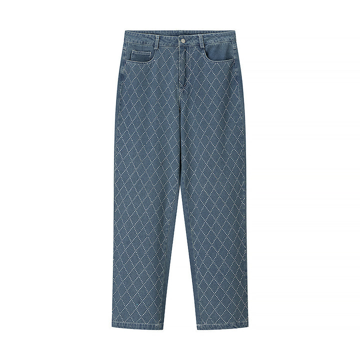 Damer High-Waist Jeans i modernt rutigt mönster Mirla-Eva Jonsson