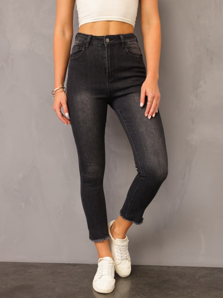 Damer High-Waist Jeans med fransig fåll och anpassningsbar skärning Mirla-Eva Jonsson