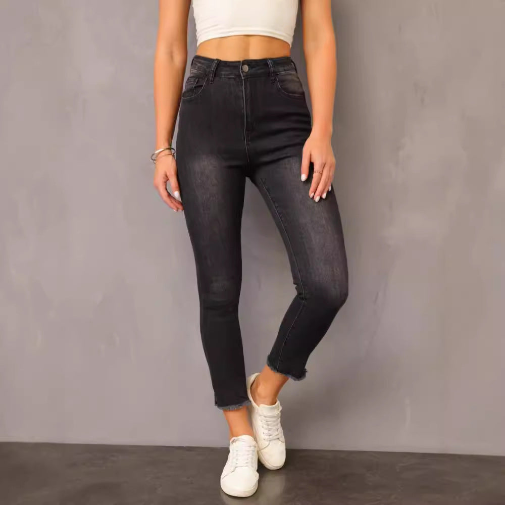 Damer High-Waist Jeans med fransig fåll och anpassningsbar skärning Mirla-Eva Jonsson