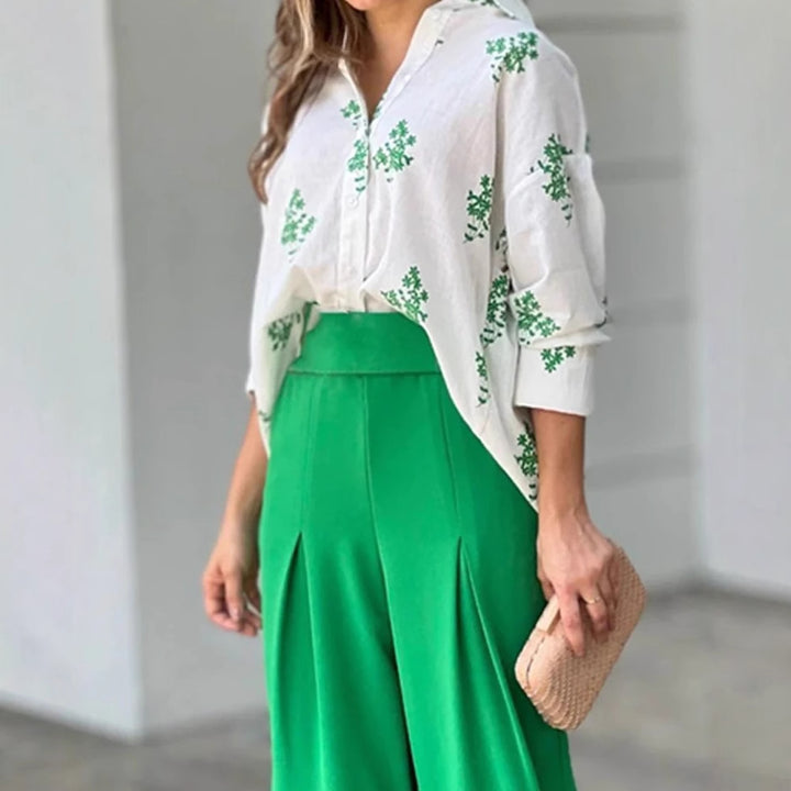 Damer High-Waist Palazzo-byxor i flödande tyg Mirla-Eva Jonsson
