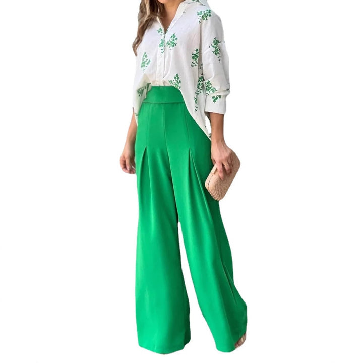Damer High-Waist Palazzo-byxor i flödande tyg Mirla-Eva Jonsson