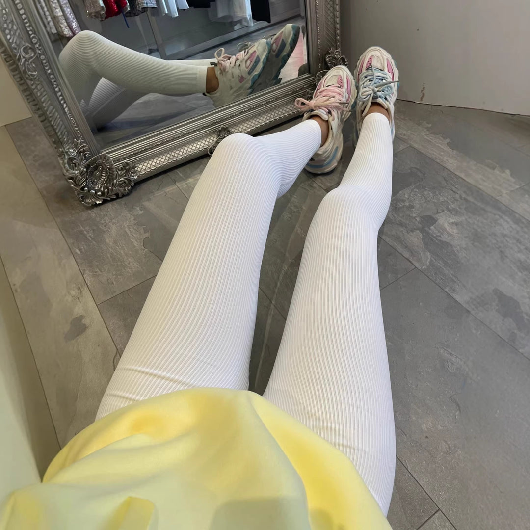 Damer Hög Kvalitet Ribbad Design Leggings med Hög Midja Mirla-Eva Jonsson