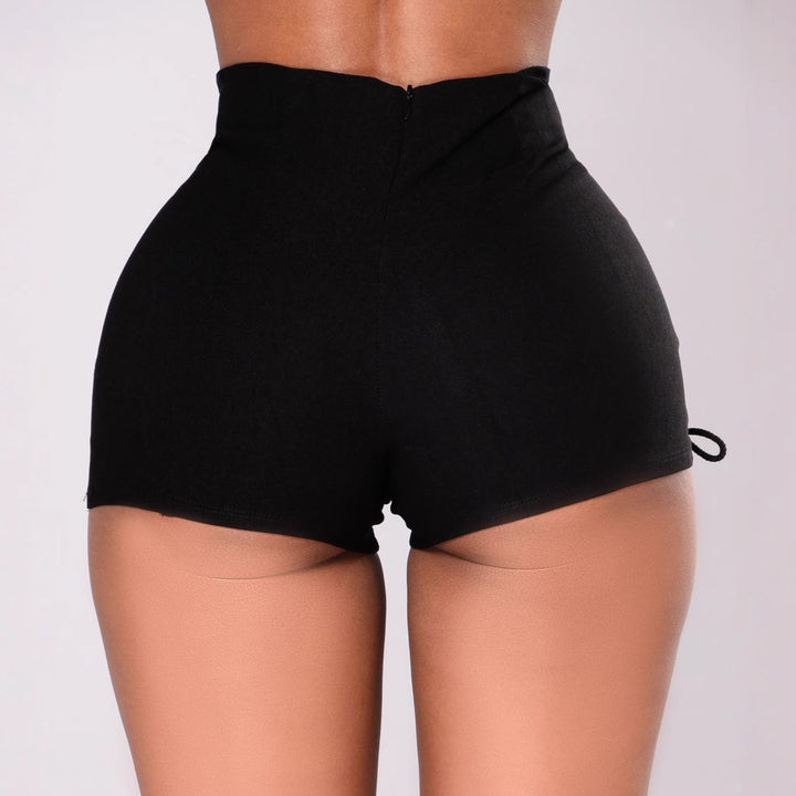 Damer Hög midja shorts med snördetaljer och elastisk midja Mirla-Eva Jonsson