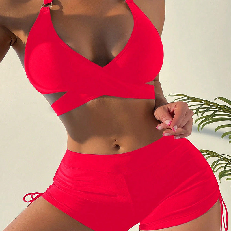 Damer Högkvalitativ Sport-Bikini-Set med Modernt Korsdesign och Justerbara Remmar Mirla-Eva Jonsson