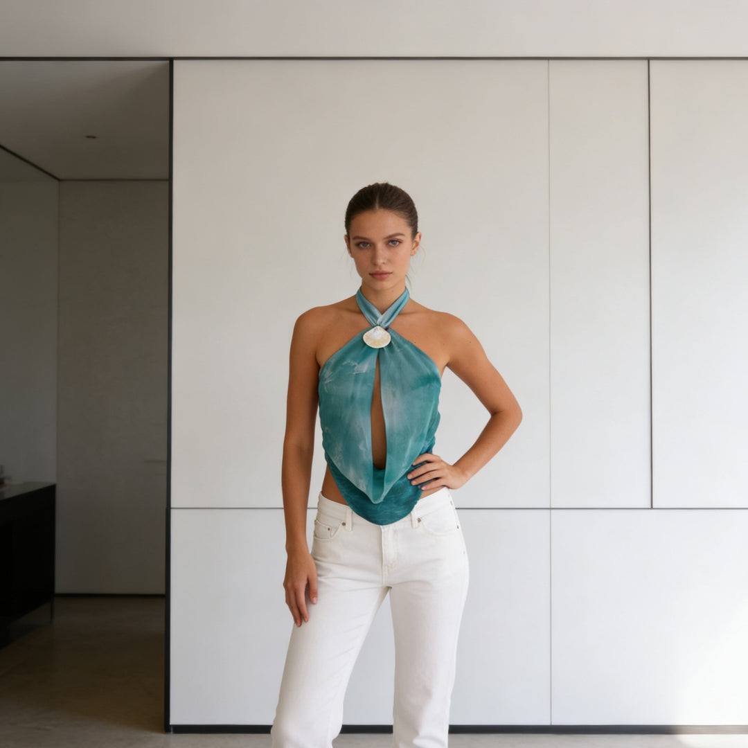 Damer Högkvalitativ och moderiktig Crop-Top med unika knutdetaljer Mirla-Eva Jonsson