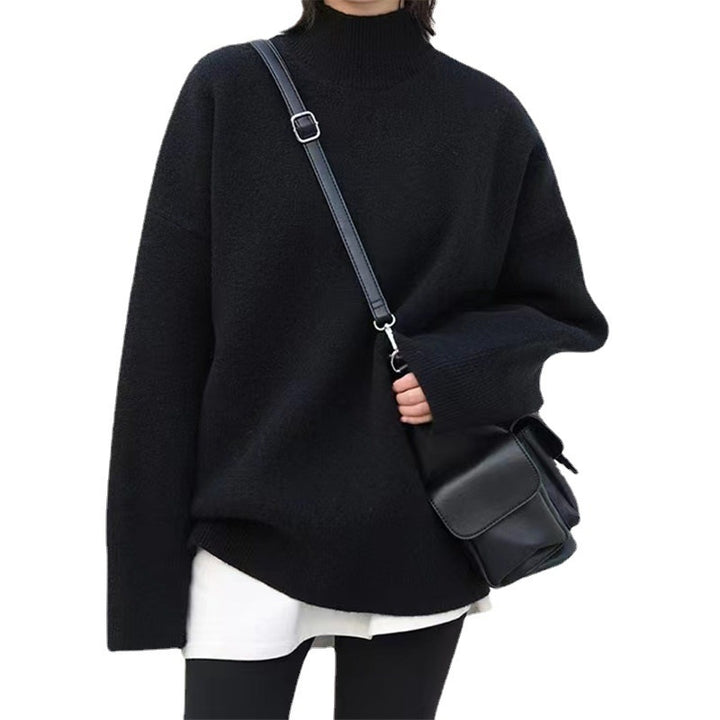 Damer Högkvalitativ rullkragesweater med oversized passform och eleganta ärmslut Eva Jonsson-Eva Jonsson