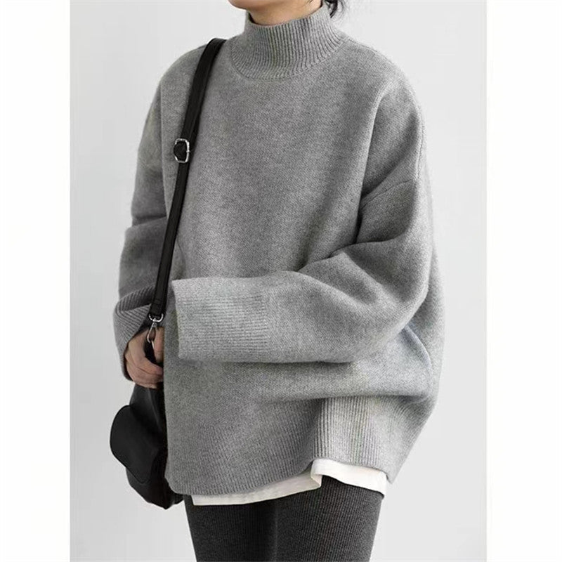 Damer Högkvalitativ rullkragesweater med oversized passform och eleganta ärmslut Eva Jonsson-Eva Jonsson