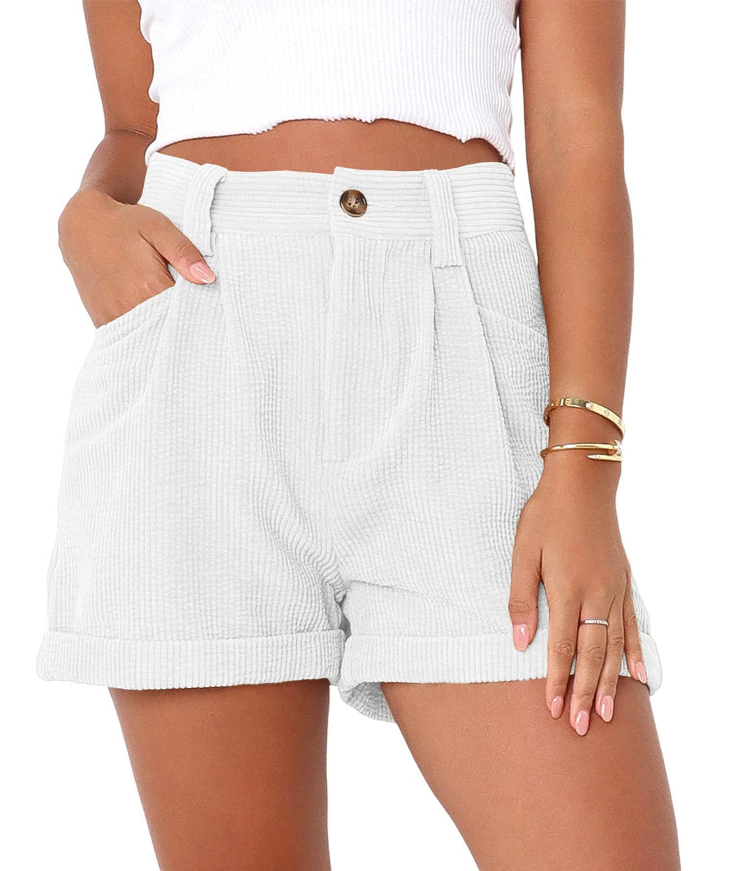Damer Högkvalitativa Design-shorts I Våffelstickning Mirla-Eva Jonsson