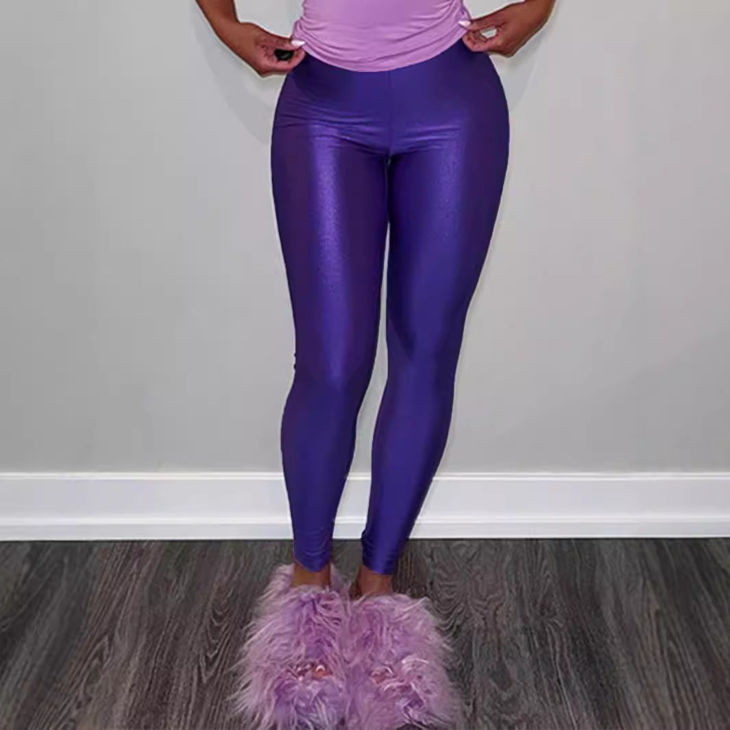 Damer Högkvalitativa Glansiga Leggings med Hög Midja och Perfekt Passform Eva Jonsson-Eva Jonsson