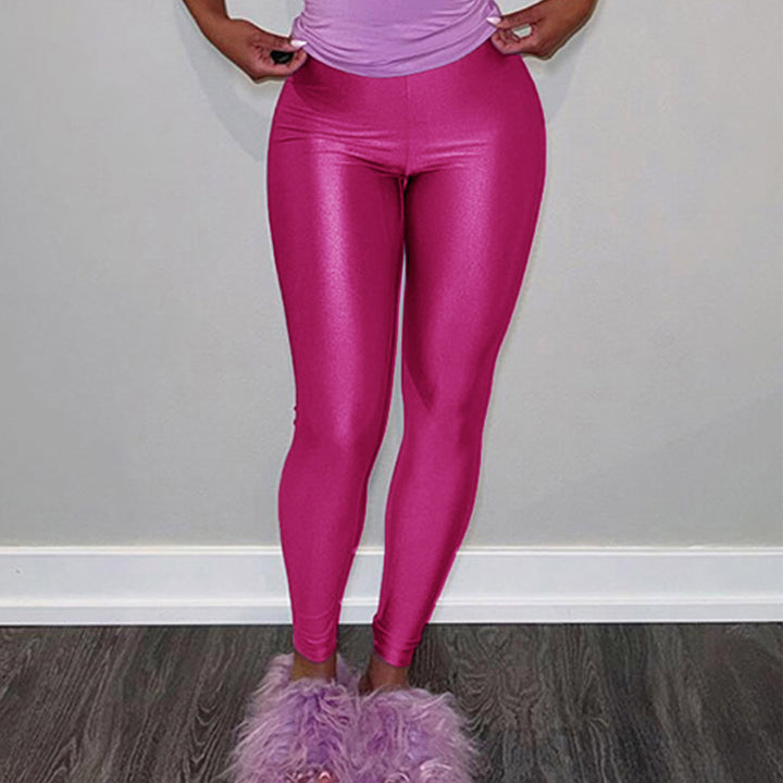 Damer Högkvalitativa Glansiga Leggings med Hög Midja och Perfekt Passform Eva Jonsson-Eva Jonsson