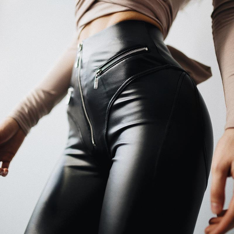 Damer Högkvalitativa Wetlook-Leggings med formande skärning Mirla-Eva Jonsson