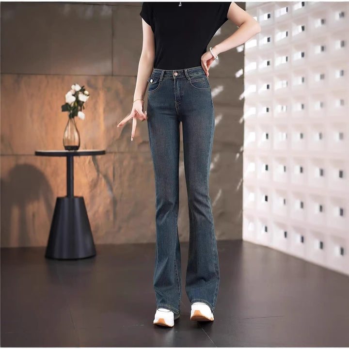Damer Högmidjade Bootcut Jeans med elegant passform Mirla-Eva Jonsson