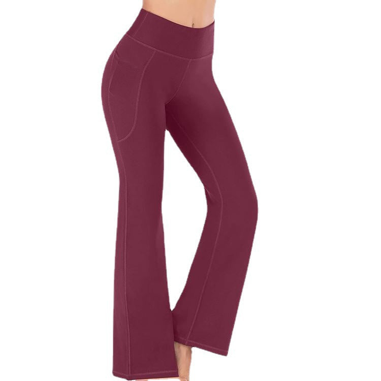 Damer Högmidjade Bootcut-Yoga-byxor med praktiska fickor Eva Jonsson-Eva Jonsson
