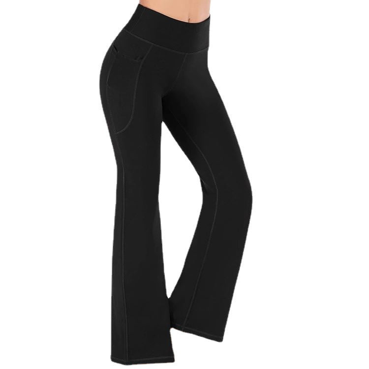 Damer Högmidjade Bootcut-Yoga-byxor med praktiska fickor Eva Jonsson-Eva Jonsson