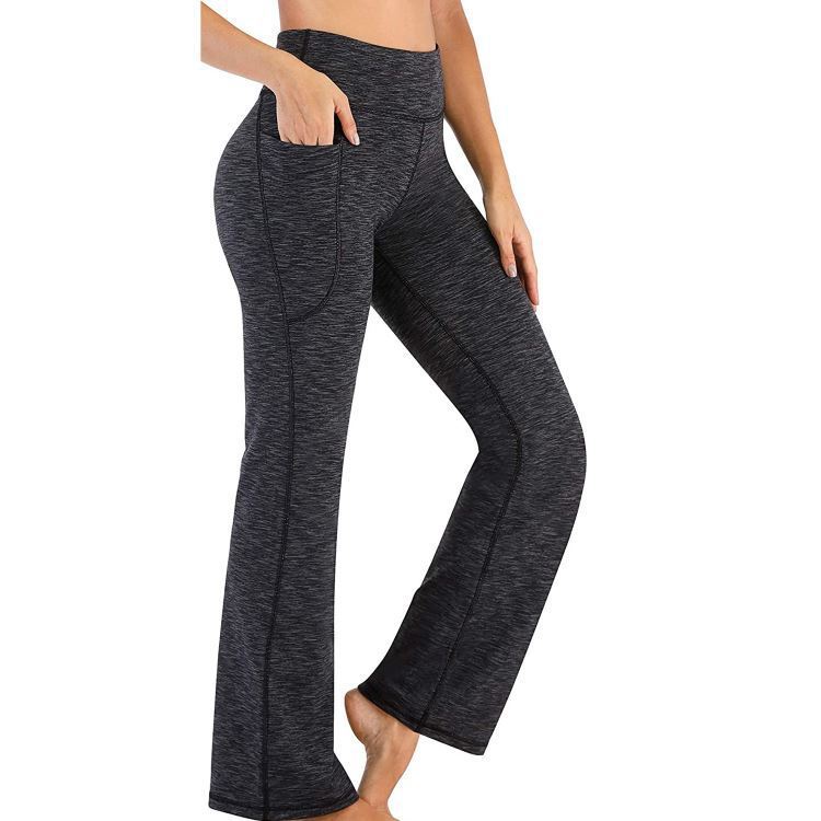 Damer Högmidjade Bootcut-Yoga-byxor med praktiska fickor Eva Jonsson-Eva Jonsson