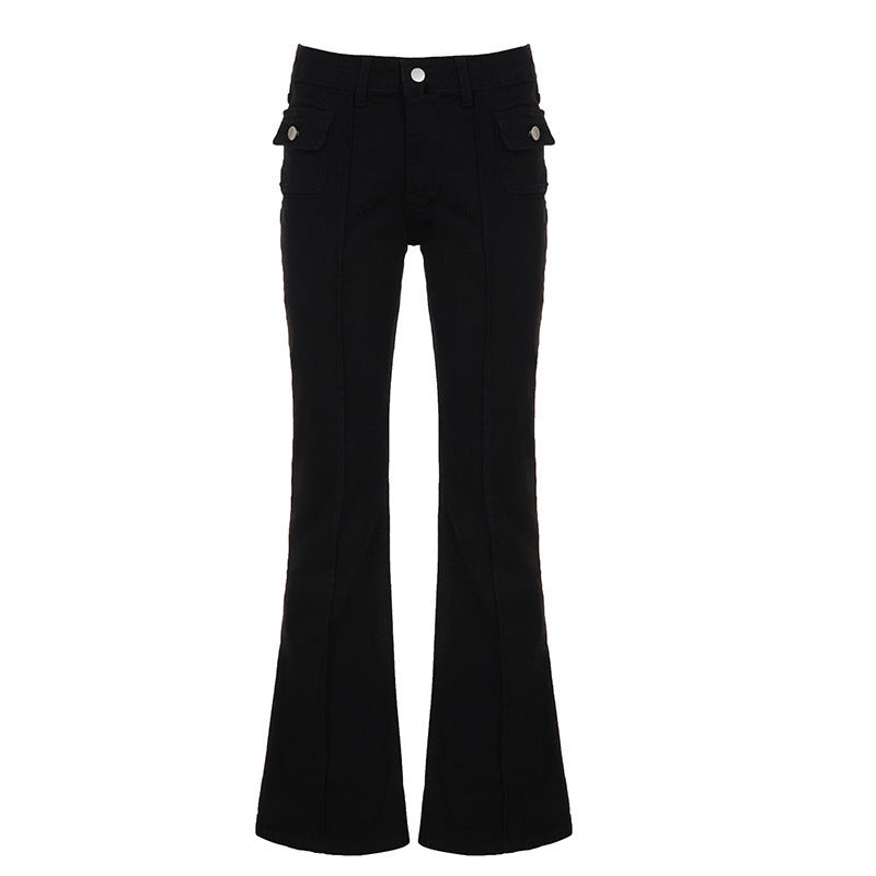 Damer Högmidjade Flared Jeans med praktiska fickor Mirla-Eva Jonsson