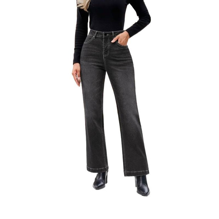 Damer Högmidjade Jeans med vida ben och smal passform Mirla-Eva Jonsson