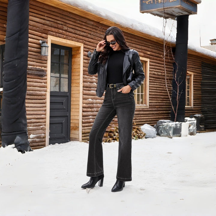 Damer Högmidjade Jeans med vida ben och smal passform Mirla-Eva Jonsson