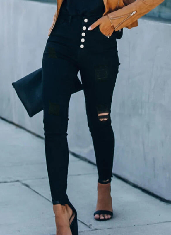 Damer Högmidjade Ripped Jeans Mirla-Eva Jonsson