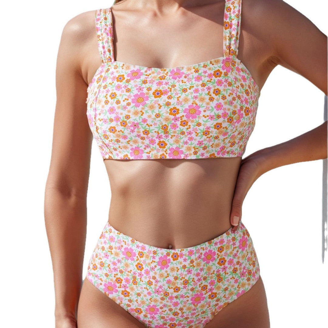 Damer Högskuren Bikini med Blommönster och Breda Band Mirla-Eva Jonsson