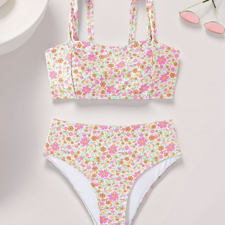 Damer Högskuren Bikini med Blommönster och Breda Band Mirla-Eva Jonsson
