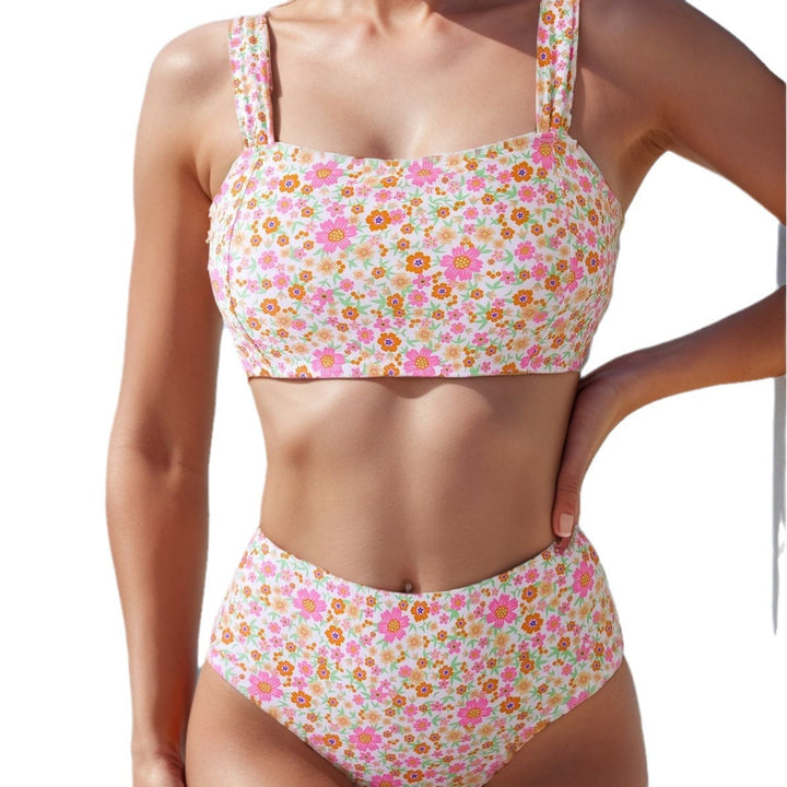Damer Högskuren Bikini med Blommönster och Breda Band Mirla-Eva Jonsson