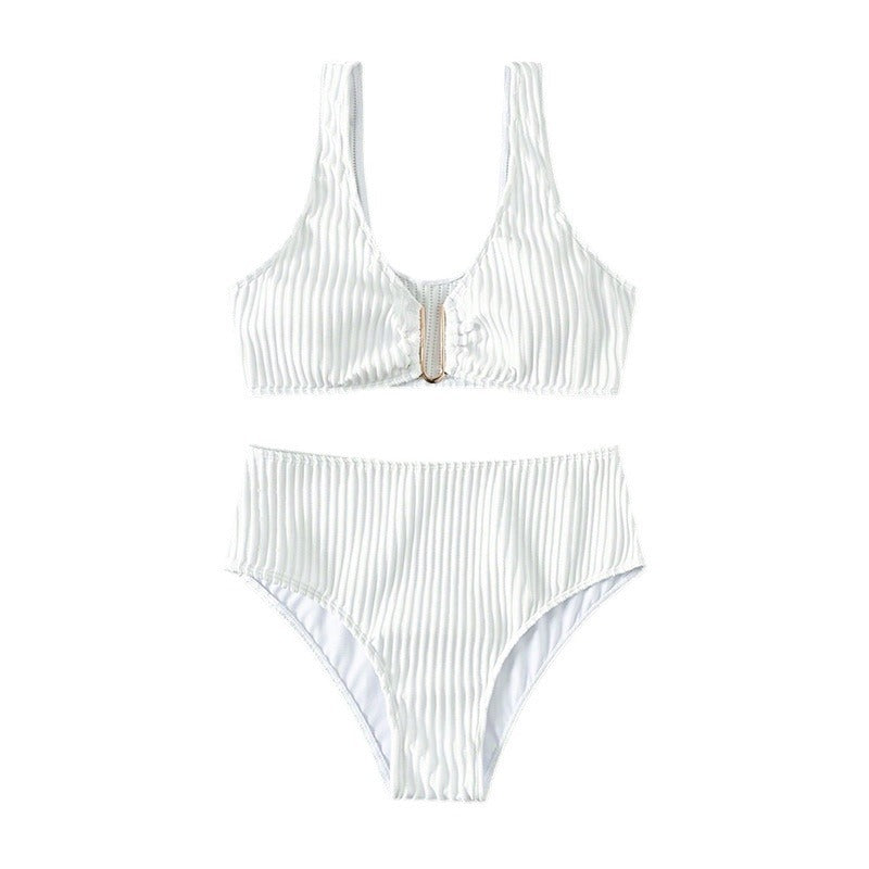 Damer Högskuren Bikini med elegant ribbdesign och modern spänne Mirla-Eva Jonsson