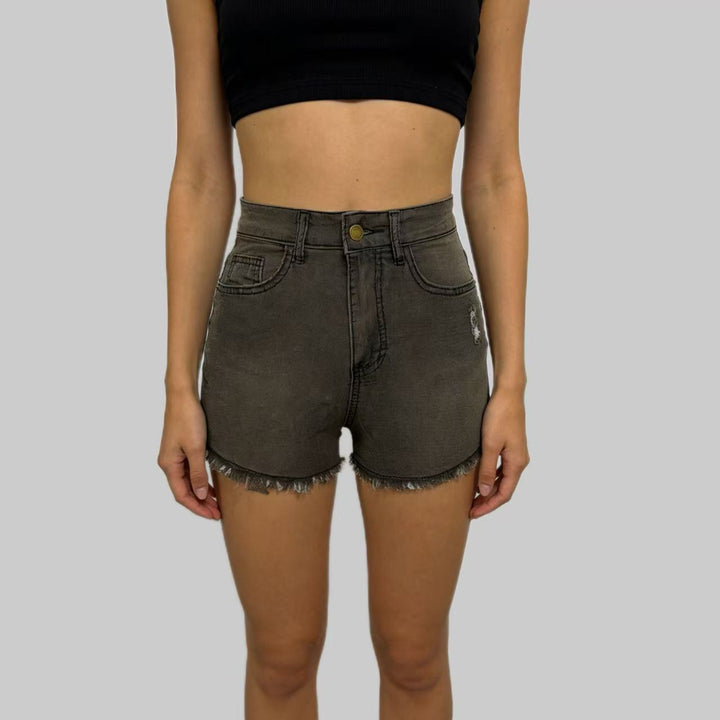 Damer Högskurna Denim-Shorts i trendig Franslook Mirla-Eva Jonsson