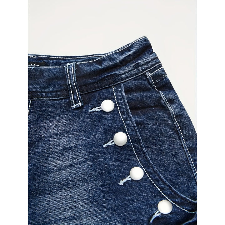 Damer Högskurna Denim-shorts med knappdetaljer Mirla-Eva Jonsson