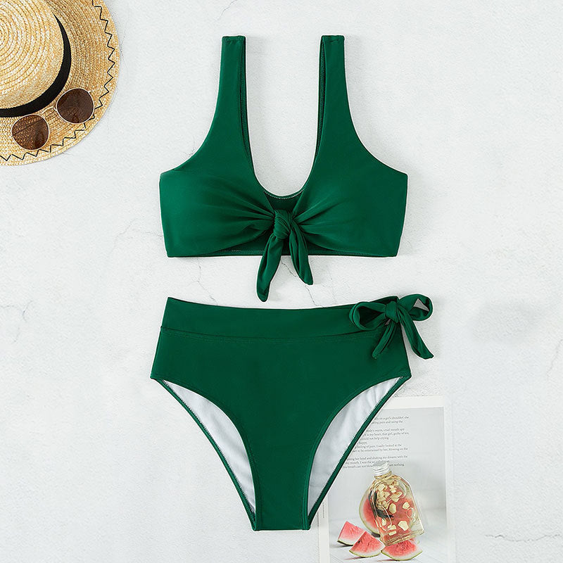Damer Högsnyggt bikini-set med knytbart överdel och elegant passform Mirla-Eva Jonsson
