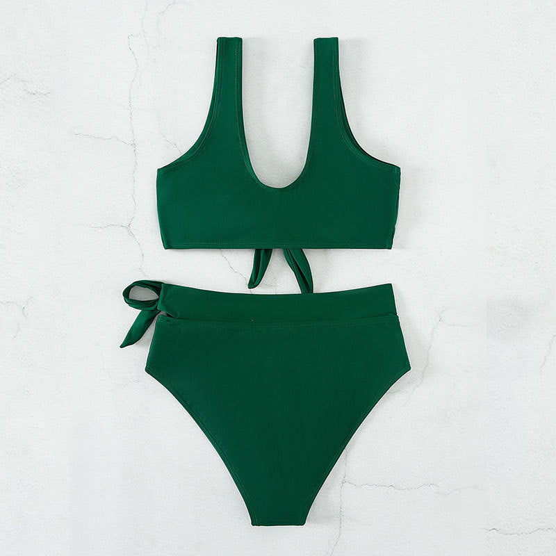 Damer Högsnyggt bikini-set med knytbart överdel och elegant passform Mirla-Eva Jonsson