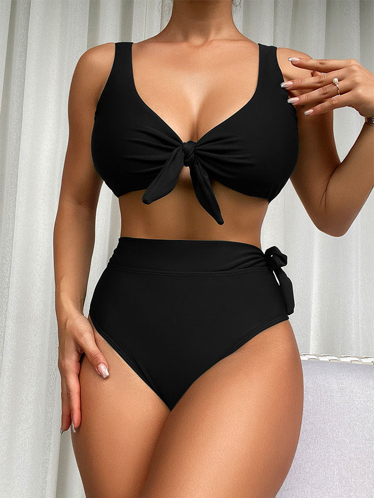 Damer Högsnyggt bikini-set med knytbart överdel och elegant passform Mirla-Eva Jonsson