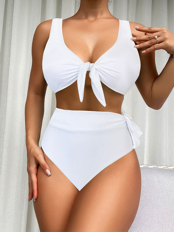 Damer Högsnyggt bikini-set med knytbart överdel och elegant passform Mirla-Eva Jonsson