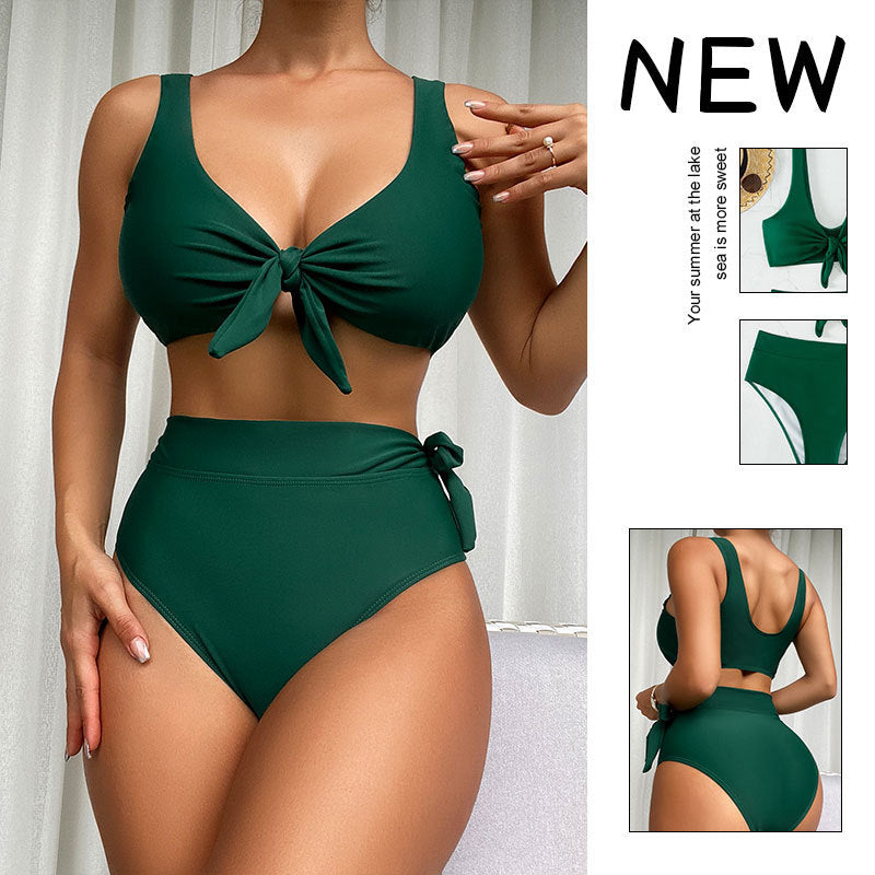 Damer Högsnyggt bikini-set med knytbart överdel och elegant passform Mirla-Eva Jonsson