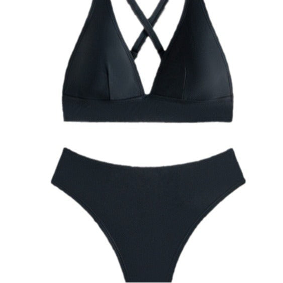 Damer Högt skuren bikini med djup V-ringning och sportig design Mirla-Eva Jonsson