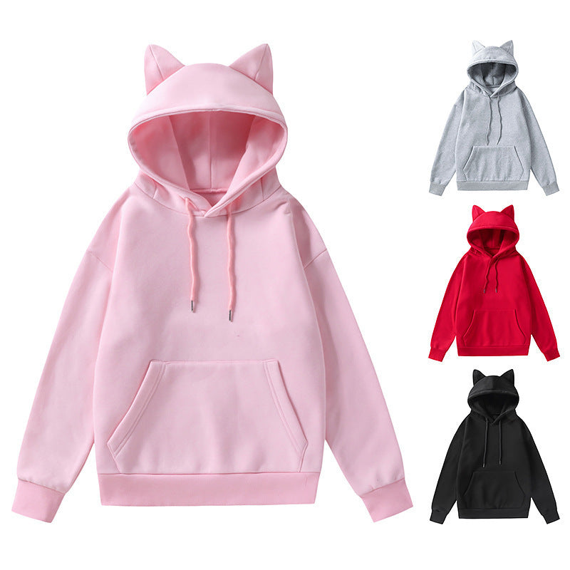 Damer Hoodie med kattöron och känguruficka Mirla-Eva Jonsson